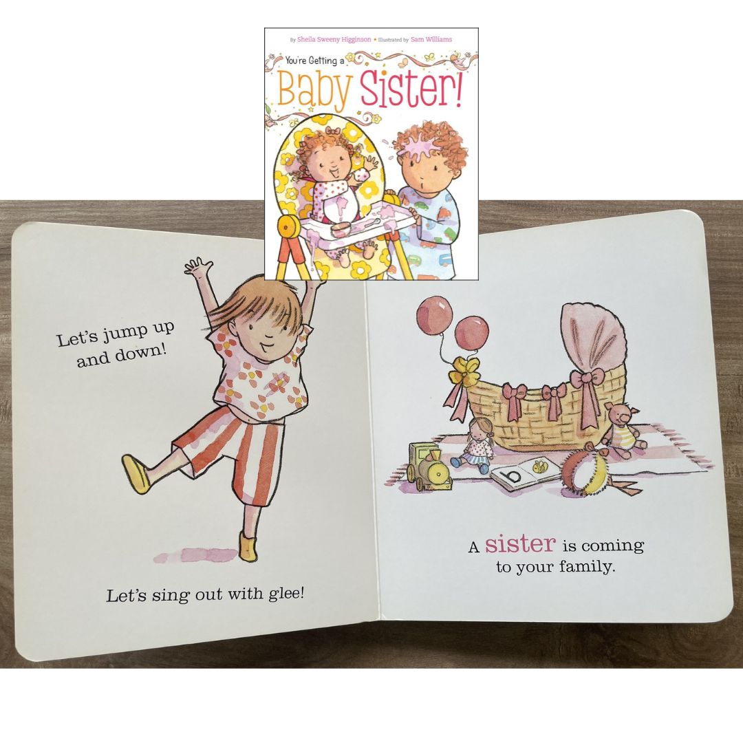 You're Getting a Baby Sister! (brand new Board Book) - with SLIGHT DENTS on book cover