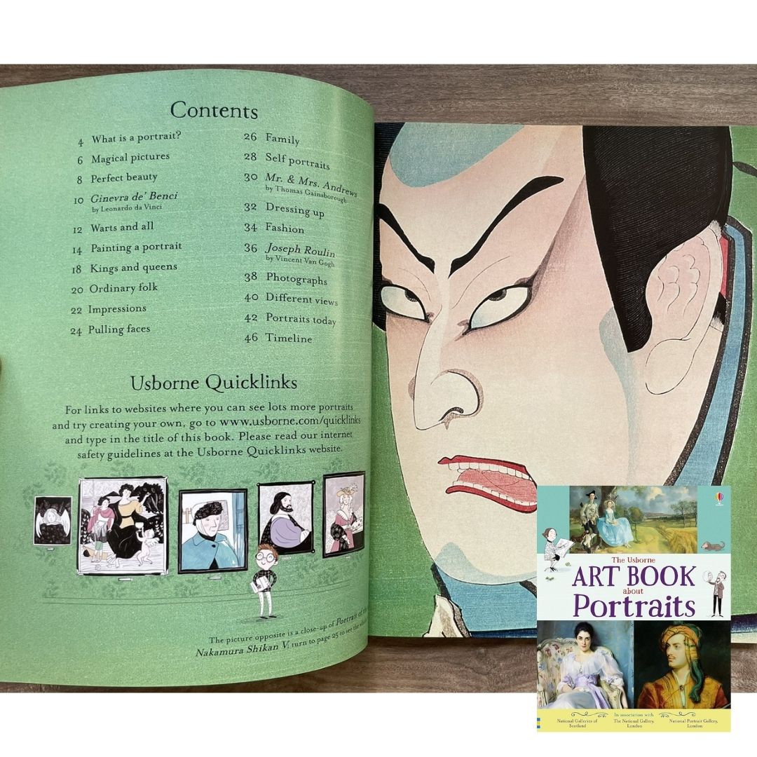 The Usborne Art Book about Portraits (brand new softcover, with SLIGHT FOLDS on book cover)