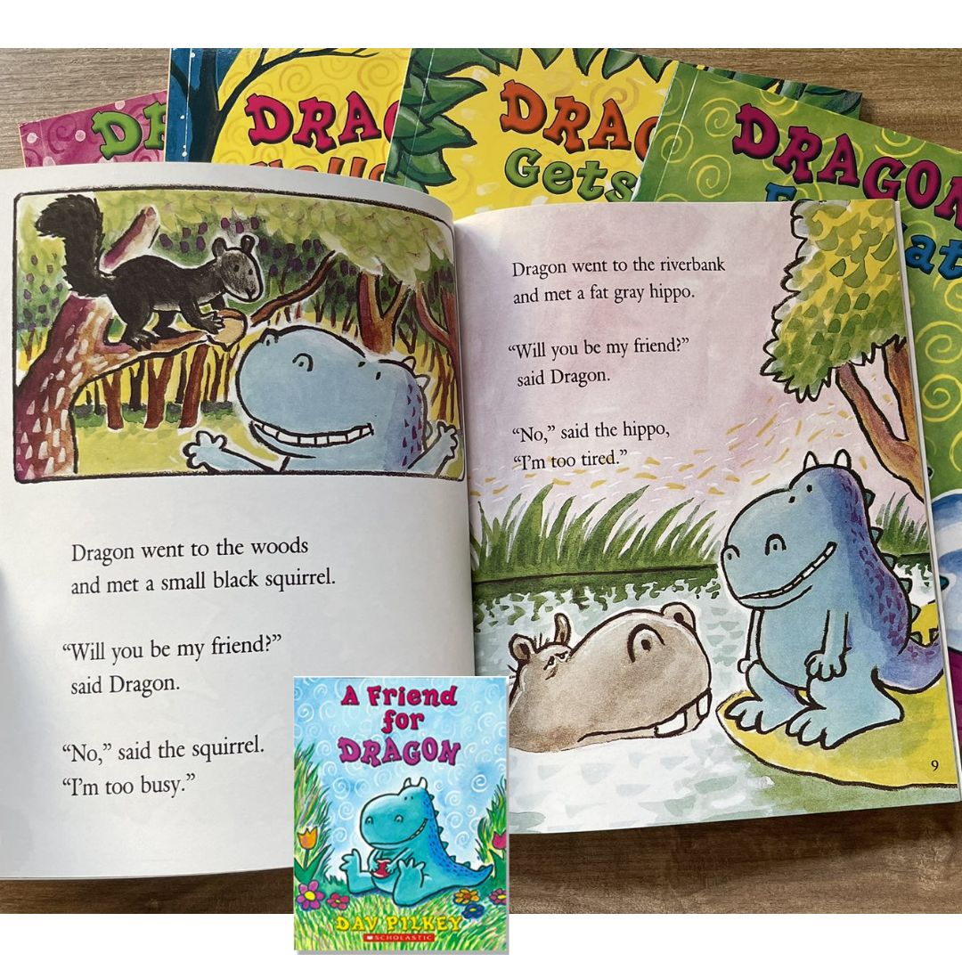 Scholastic Dragon By Dav Pilkey English Picture Reading Story Book Set Comic Books (5 books) brand new softcover, no box