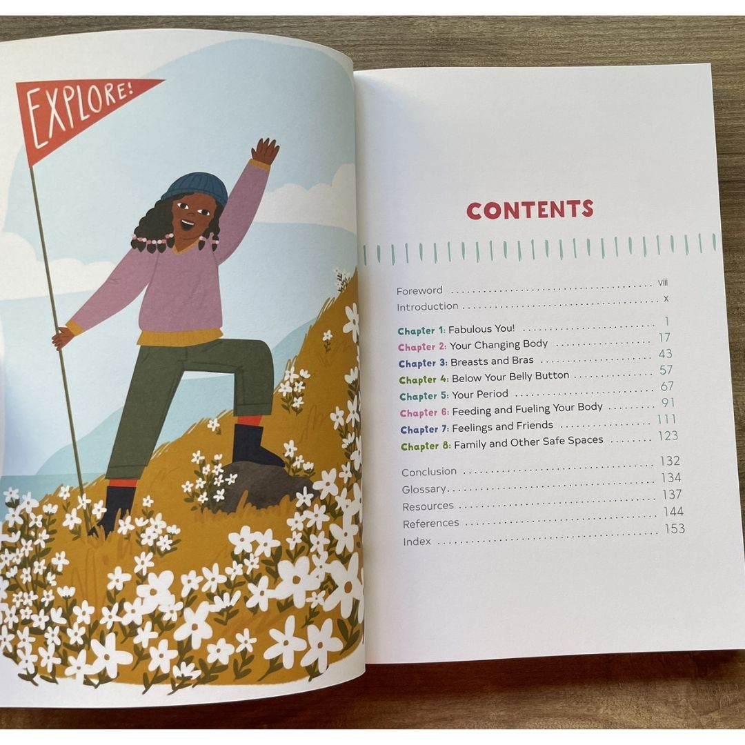Celebrate Your Body (and Its Changes, Too!): The Ultimate Puberty Book for Girls ages 8-12 (brand new softcover, with SLIGHT DENTS on book cover)