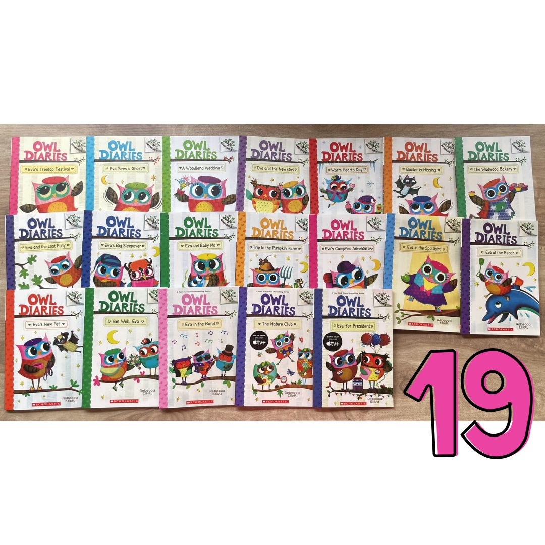 Owl Diaries #1-19 Collection (Pack of 19 books, brand new softcover, no box)