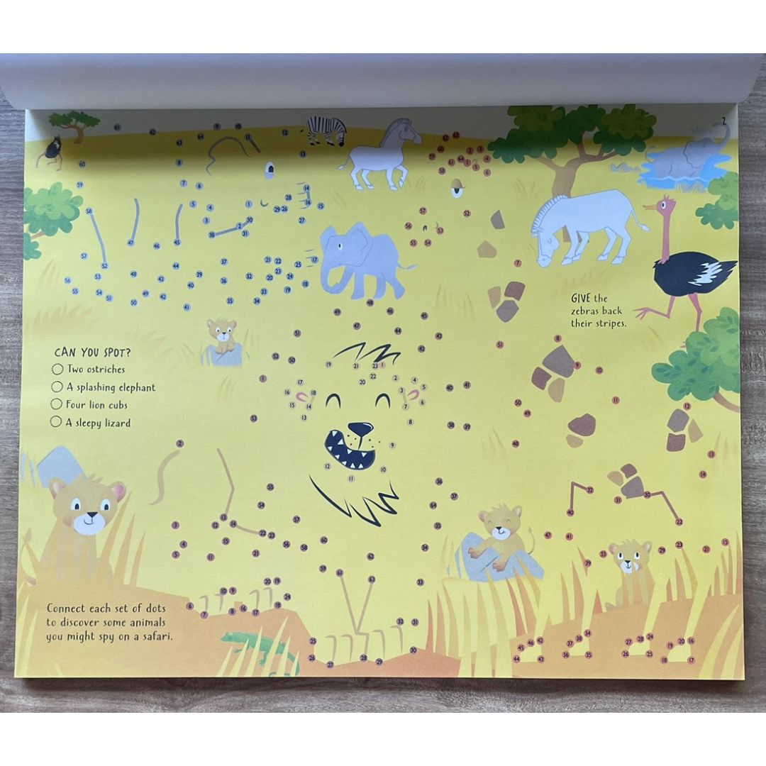 The Usborne Big DOT-TO-DOT / MAZE / PUZZLE Pad (SINGLES, brand new softcover, JUMBO tear-off activity pads) - Book cover with SLIGHT FOLDS