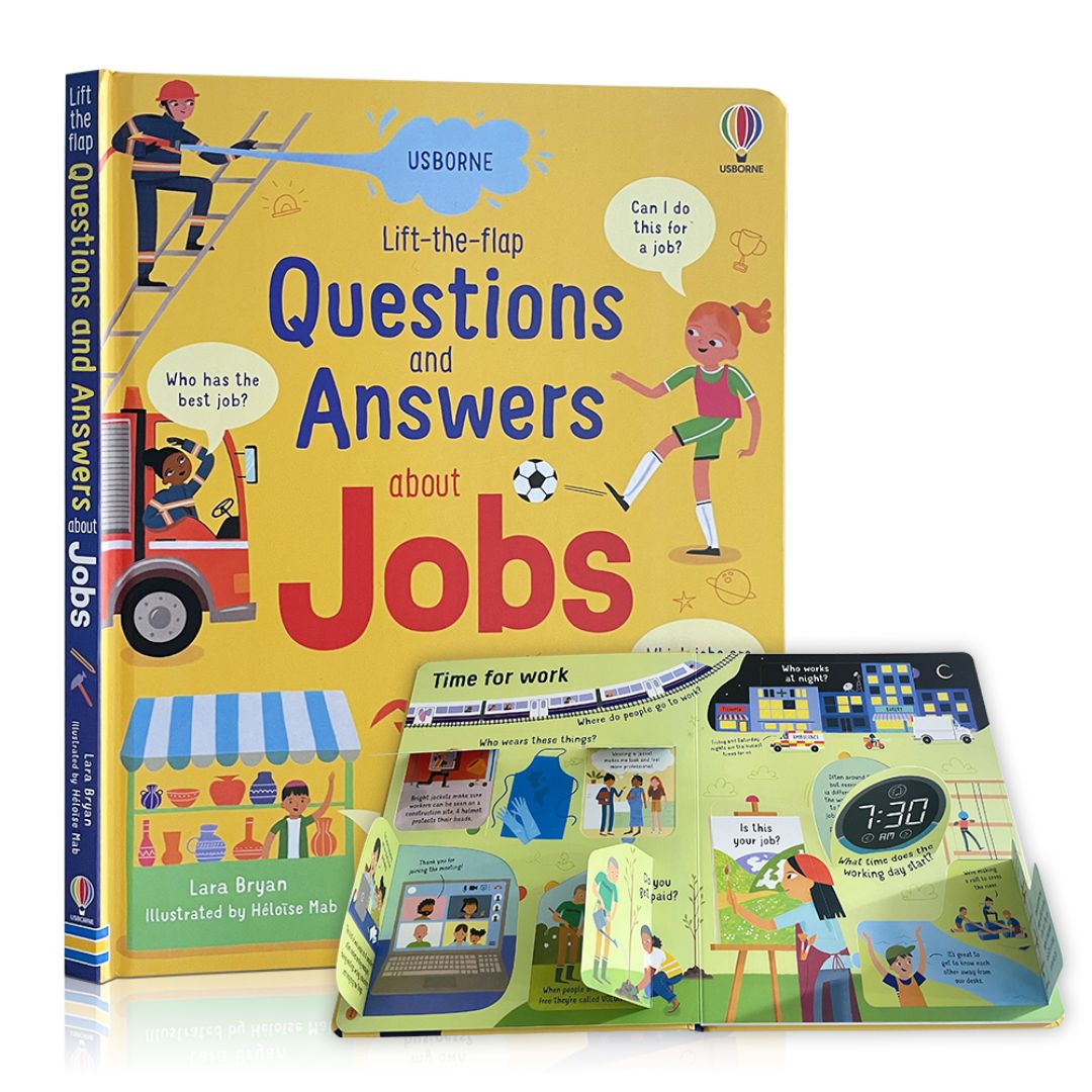 Usborne Lift-the-flap Questions and Answers About (SINGLES, brand new Board Book, w/ SLIGHT DENTS on book cover) Animals / Body / Feelings / Food / Jobs / Money / Nature