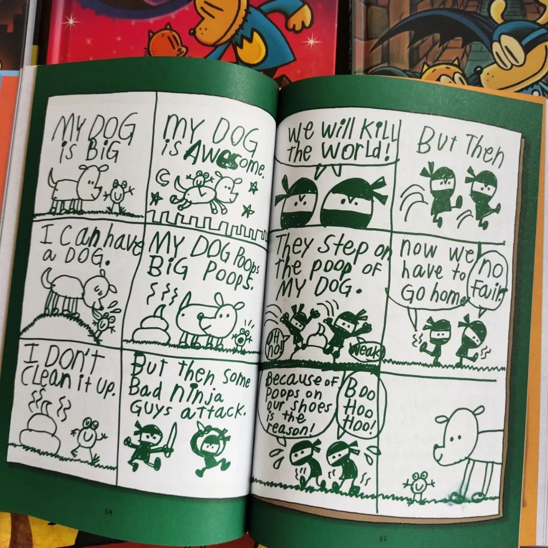 Dog Man set of 17 hardcover books, no box (slight dents and tears on book covers, book pages no damage)