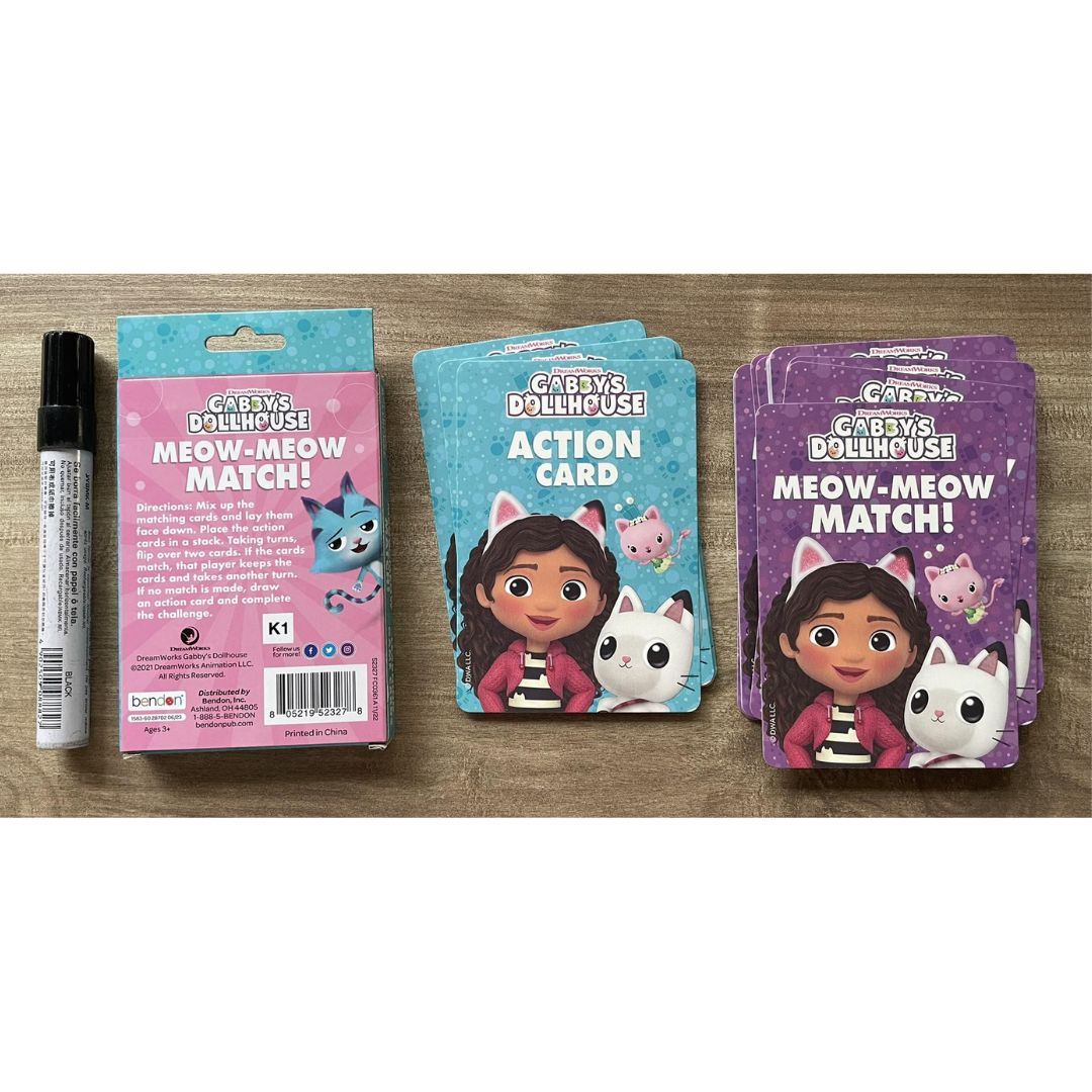 Gabby's Dollhouse Meow-Meow Match Matching Game Learning Flash Cards / Flashcards (36 cards) Box Set - brand new