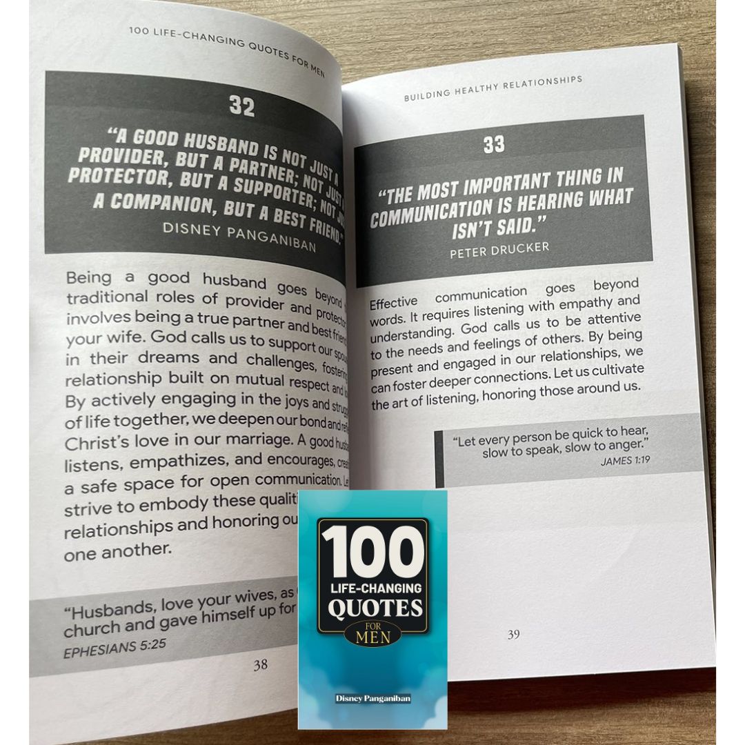 100 Life-Changing Quotes for MEN (by Disney Panganiban) brand new softcover