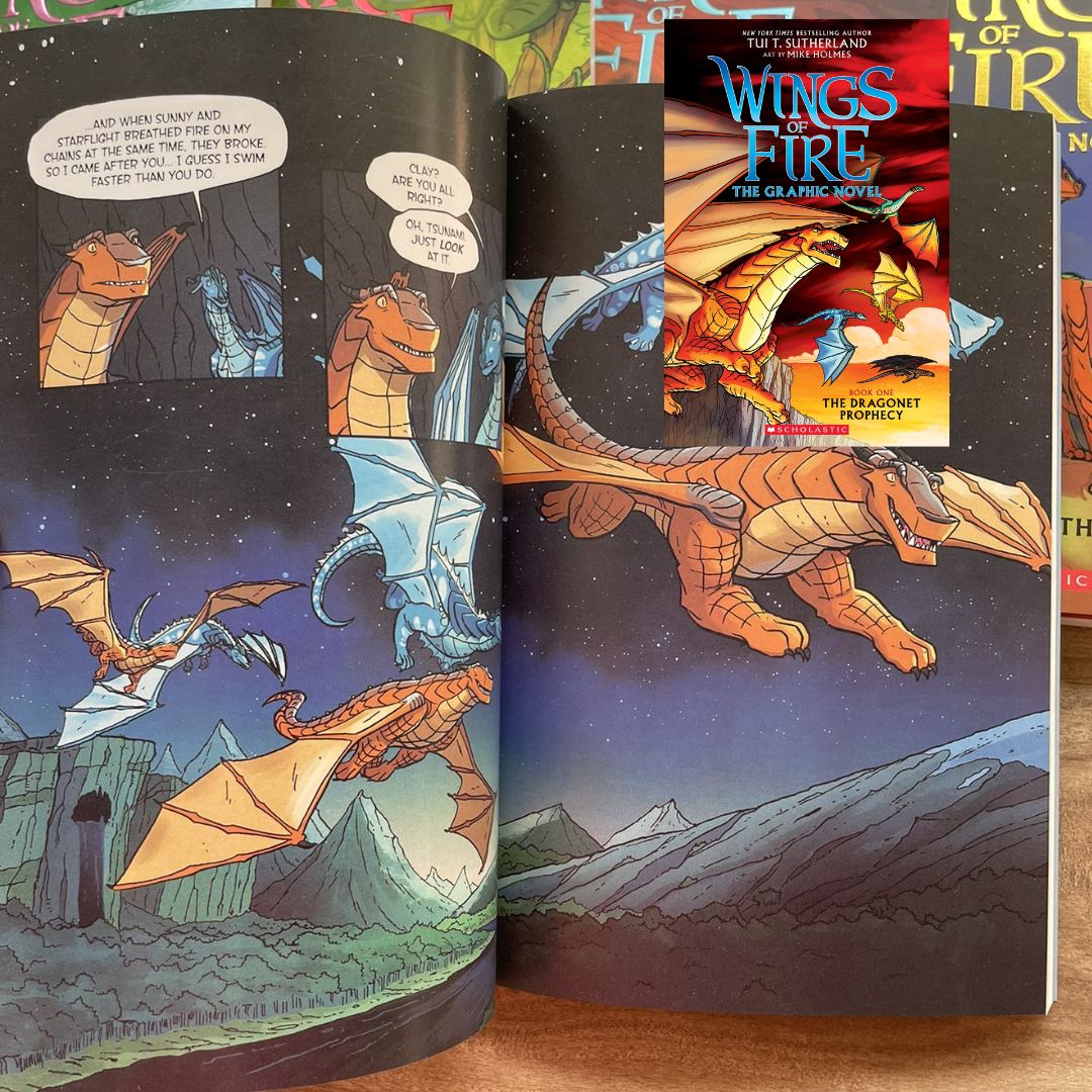 Wings of Fire Graphic Novels (5 books) (Book #1 - #5) brand new softcover, no box, with SLIGHT FOLDS on book cover