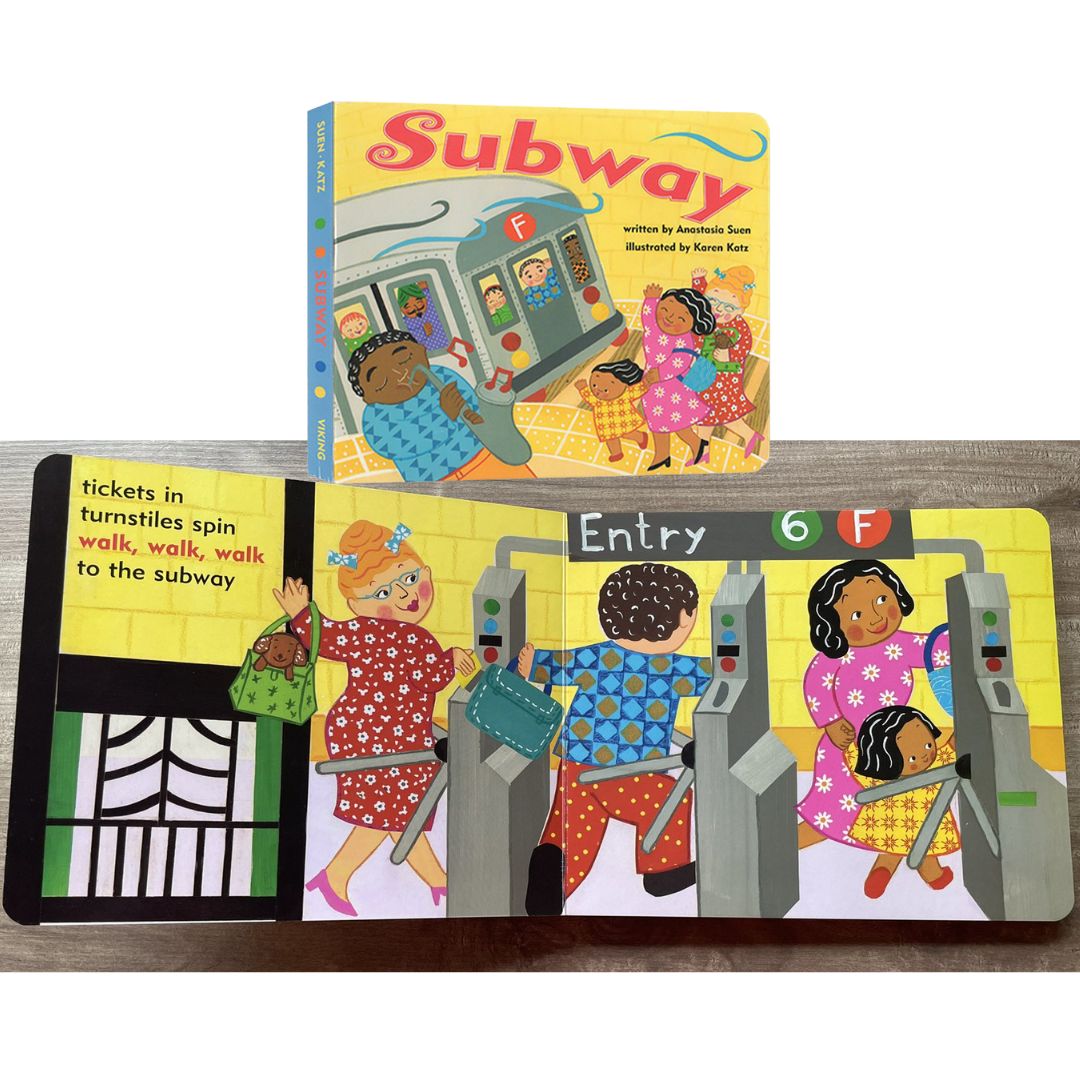 Subway (board book) by Anastasia Suen and Karen Katz - brand new, with SLIGHT DENTS on book cover