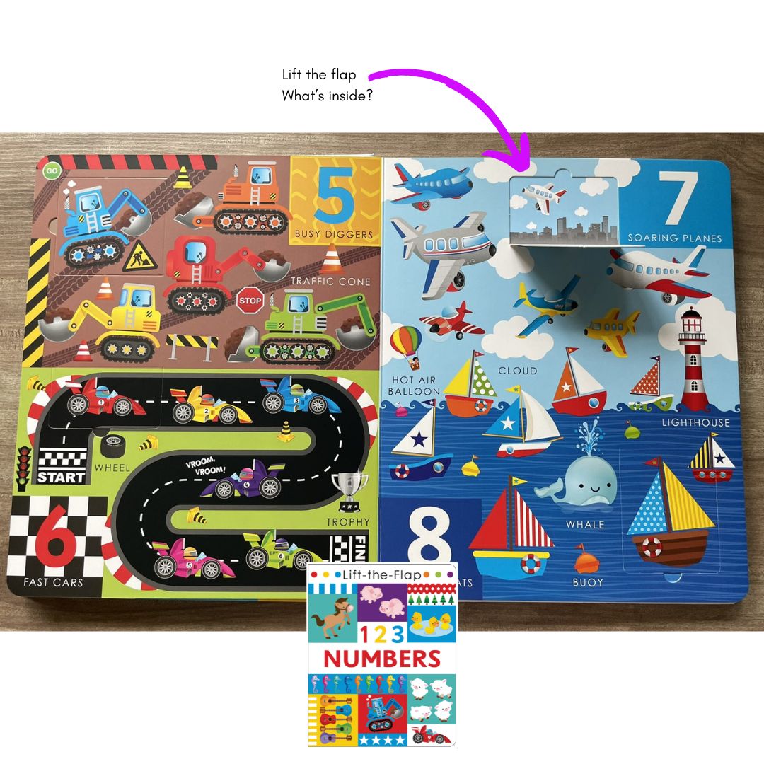 Lift-the-flap 123 NUMBERS Activity Book (brand new Hardcover, with SLIGHT DENTS on book cover)