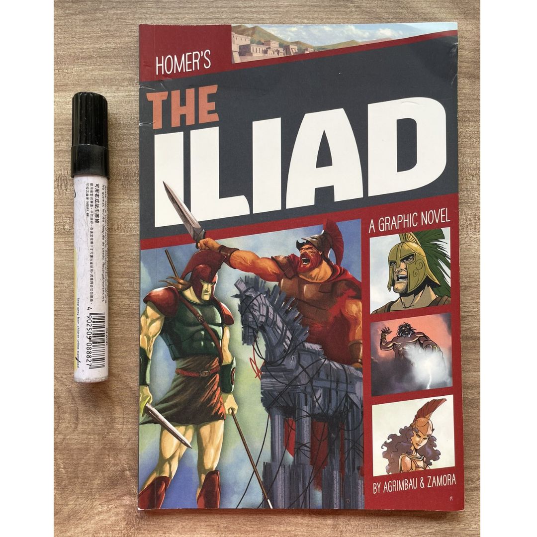 The Iliad / The Odyssey (A Graphic Novel) (SINGLES, brand new Softcover, with SLIGHT FOLDS on book cover)