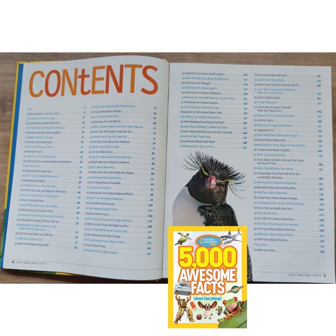 NATGEO National Geographic Kids 5,000 Awesome Facts (About Everything!) (USED book, hardcover, with slight dents)