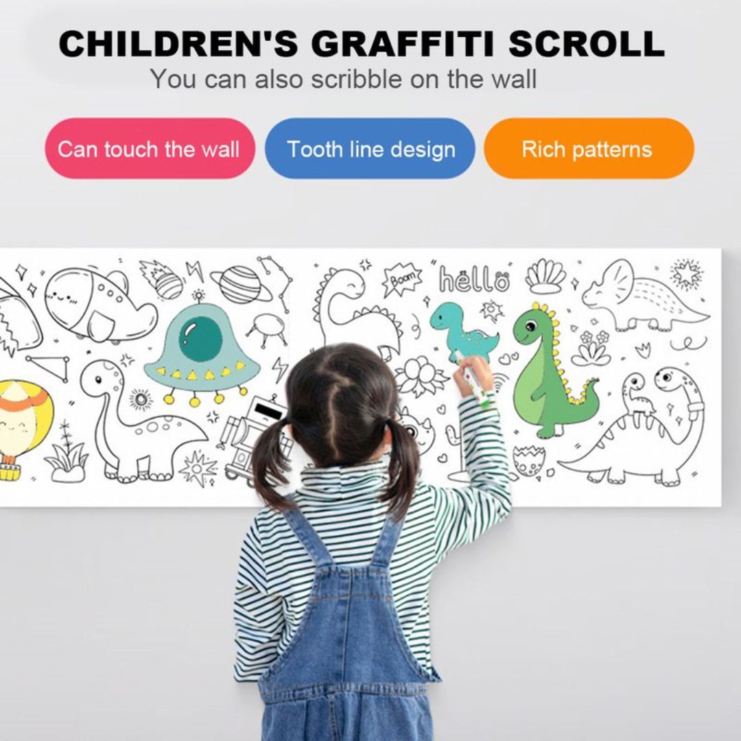 Children's Graffiti Scroll (Coloring Wall Poster) - SINGLES, box only with dents