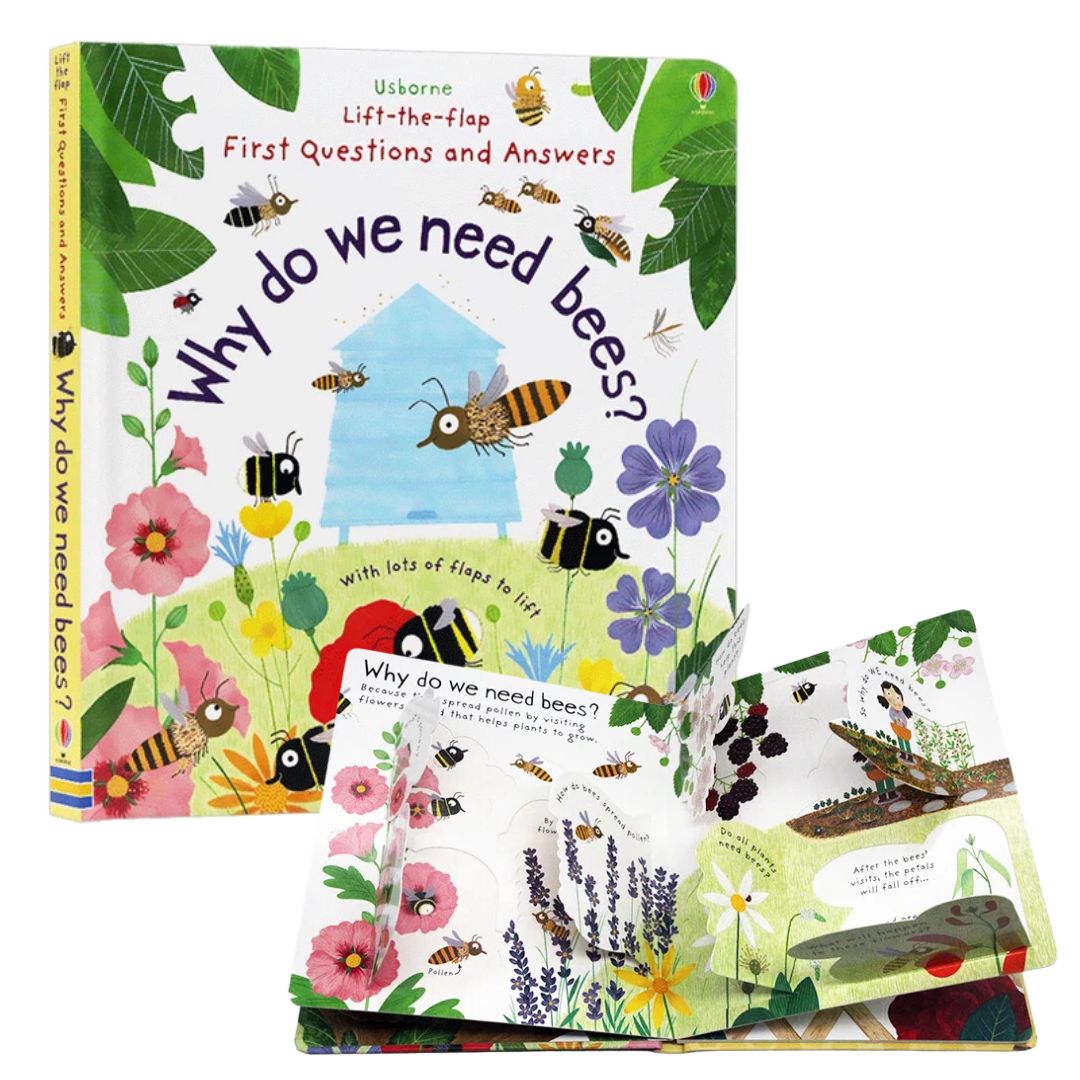 Usborne Lift-the-flap FIRST Questions and Answers (SINGLES, Board Book) How Do Flowers Grow / What is a Virus / What's It Like in Space / Why are there Wars / Why Do We Need Bees / Why Do We Need Trees / Why is it Dark at Night