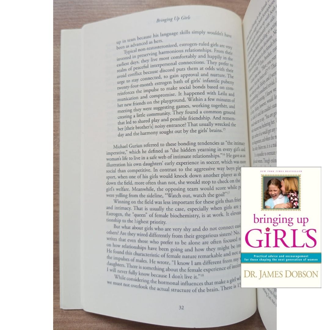Bringing Up Girls: Practical Advice and Encouragement for Those Shaping the Next Generation of Women (by James C. Dobson) (USED book, softcover, with slight folds on book cover)