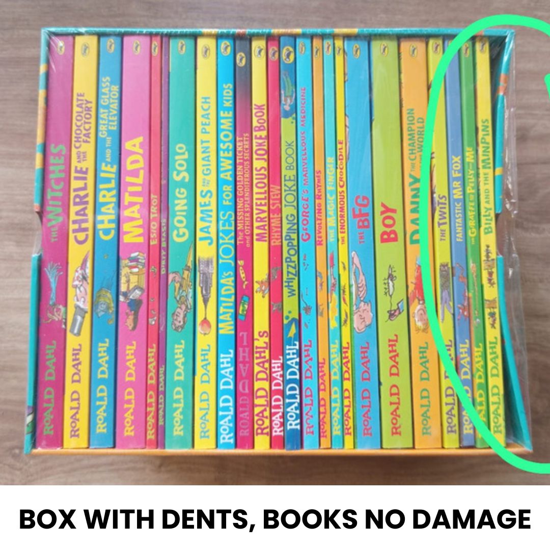 Roald Dahl (24 pcs brand new softcover books boxed set) BOX with DENTS, books no damage
