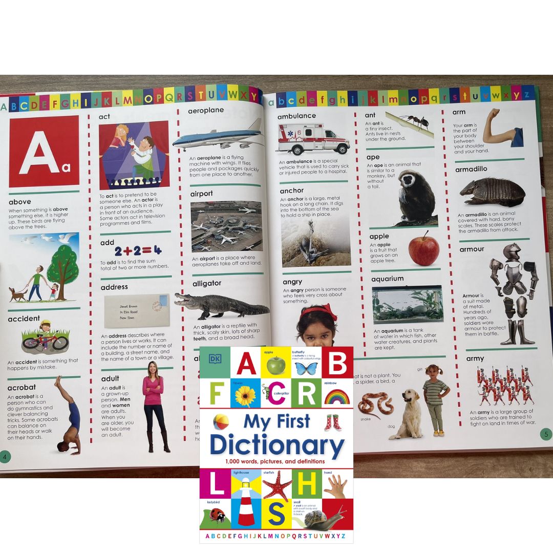 DK My First Dictionary: 1000 Words, Pictures and Definitions (brand new Hardcover) - with SLIGHT DENTS on book cover
