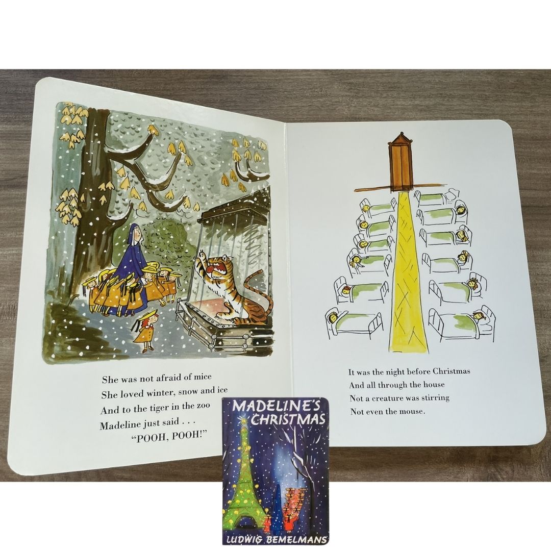 Madeline's Christmas (brand new Board book, with SLIGHT DENTS and DIRT on book cover)