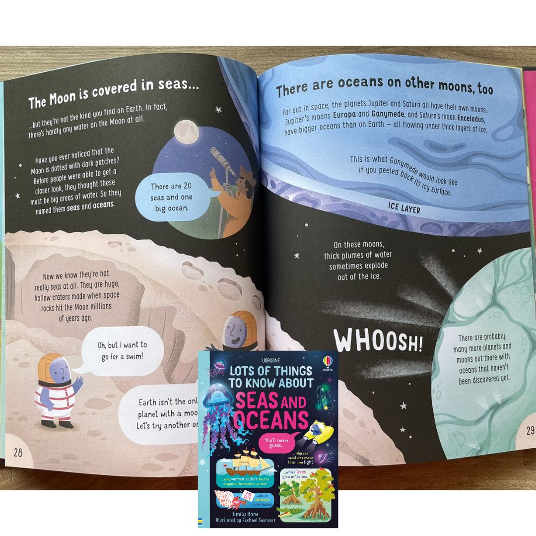 Usborne Lots of Things to Know About SEAS AND OCEANS (brand new Hardcover) - with SLIGHT DENTS on book cover
