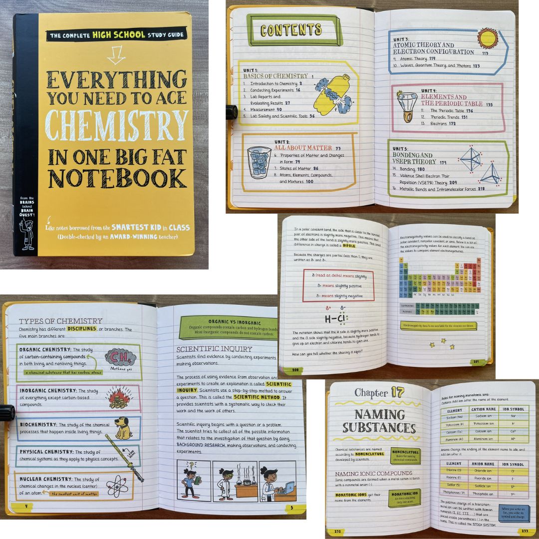 Everything You Need to Ace in One Big Fat Notebook: The Complete Middle School Study Guide (SINGLES) brand new Softcover - Biology/ Chemistry/ Computer Science & Coding/ English Language Arts/ Geometry/ World History/ Math/ Pre-Algebra & Algebra/ Science