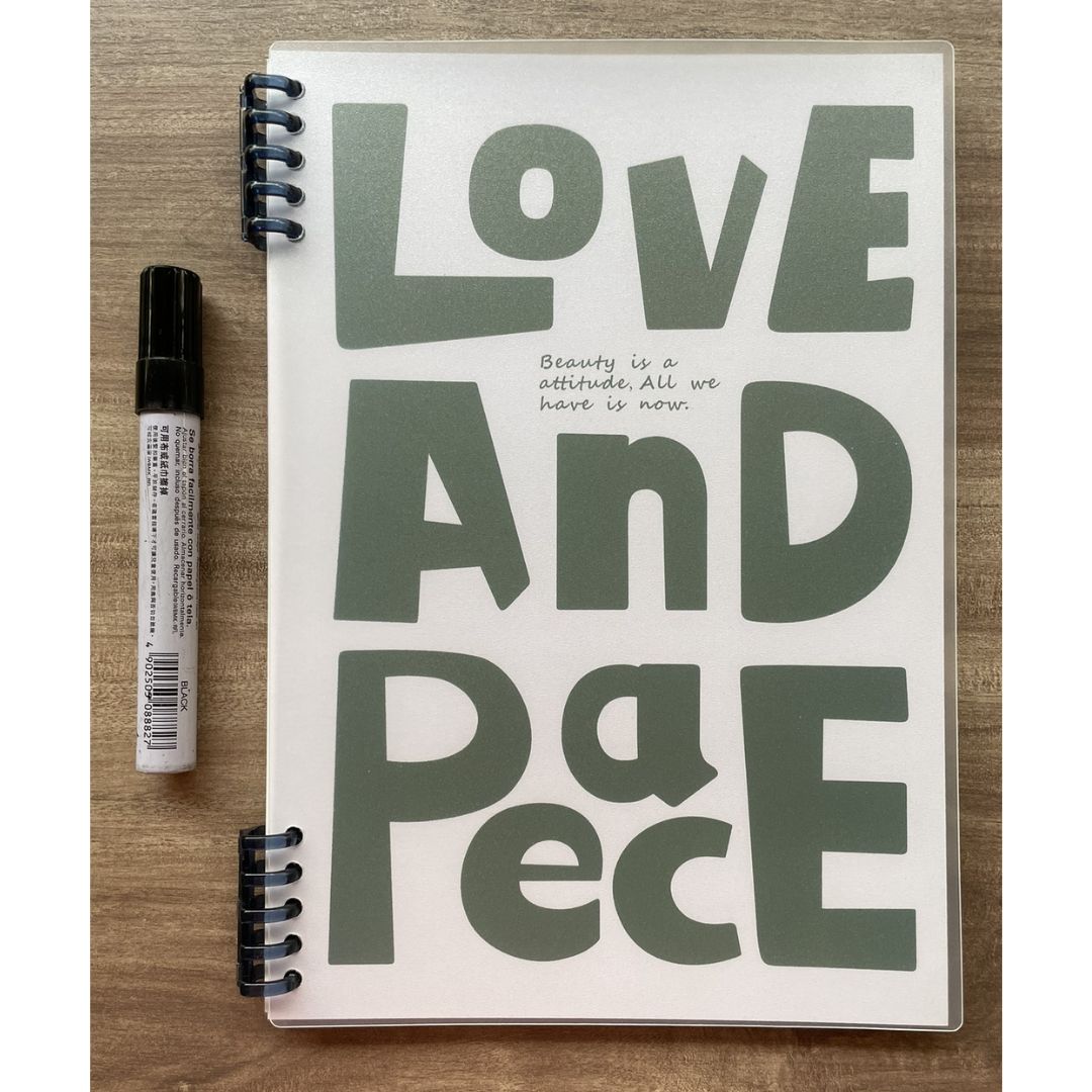 Lined Spiral Notebook (SINGLES / sold per piece) Love and Peace / Follow Your Dream cover designs