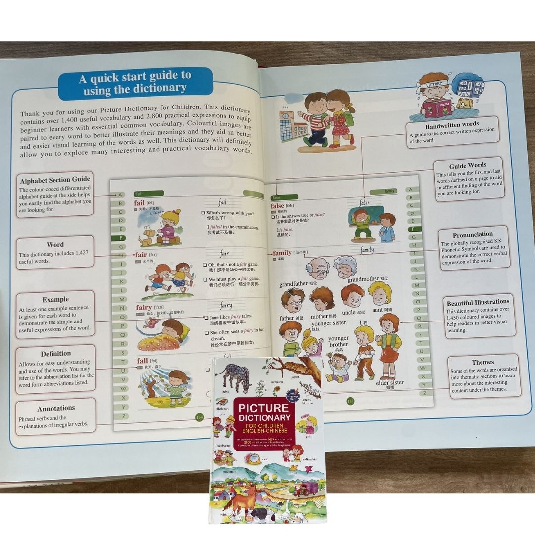 Picture Dictionary for Children (English-Simplified Chinese text) brand new hardcover, with SLIGHT DENTS on book cover