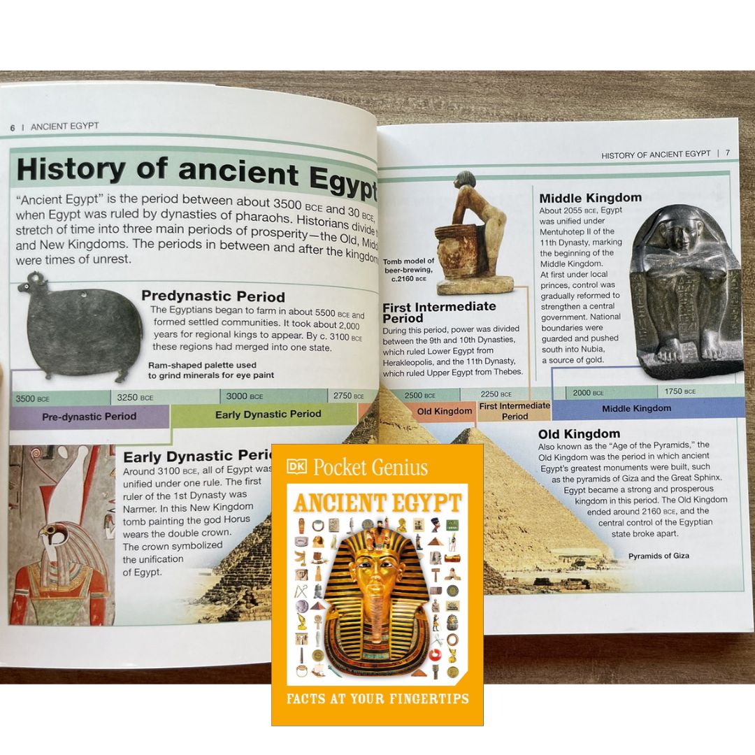 Pocket Genius: ANCIENT EGYPT (DK Facts at Your Fingertips) brand new MINI Softcover book, with SLIGHT FOLDS on book cover