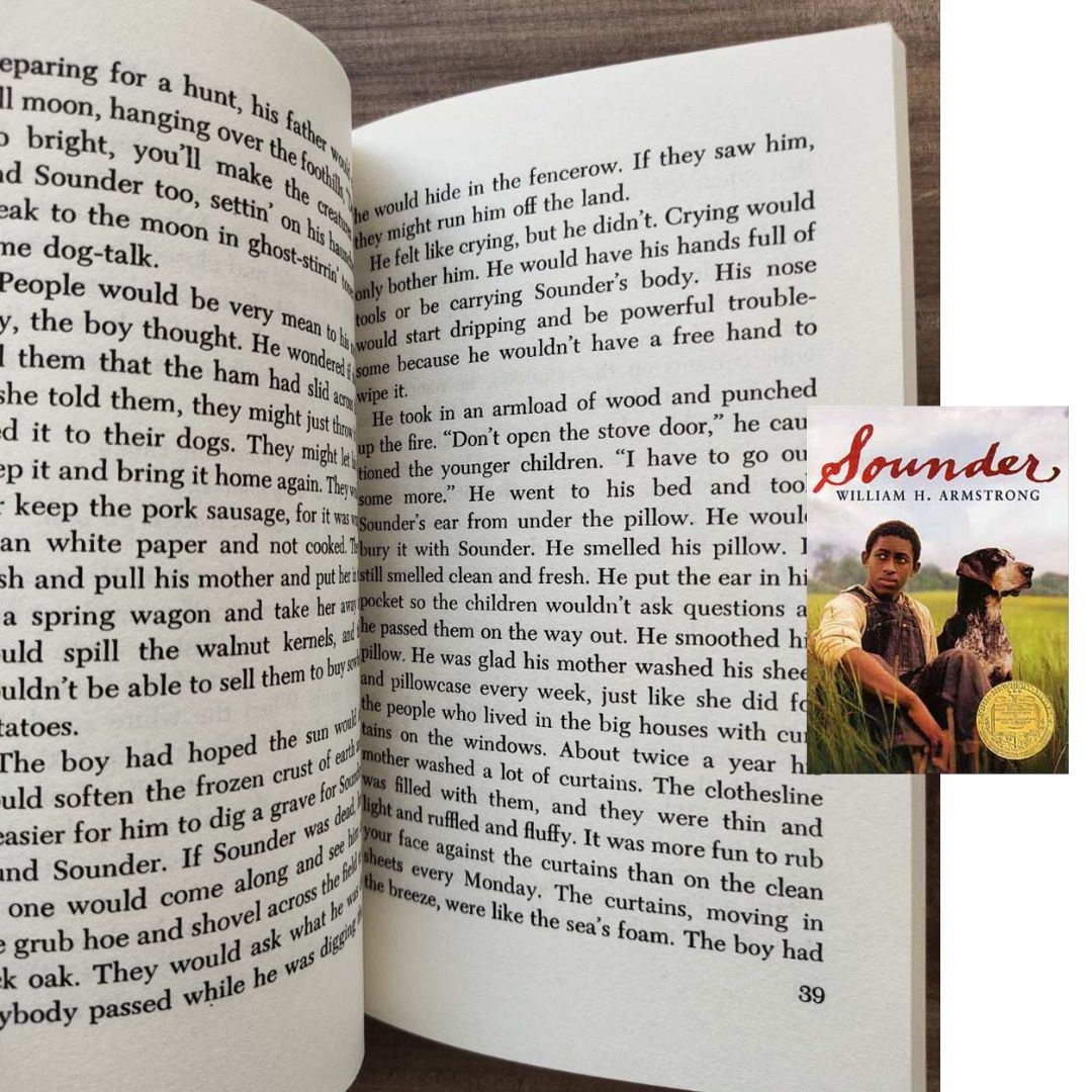 Sounder by William H Armstrong (brand new softcover) slightly yellowed pages