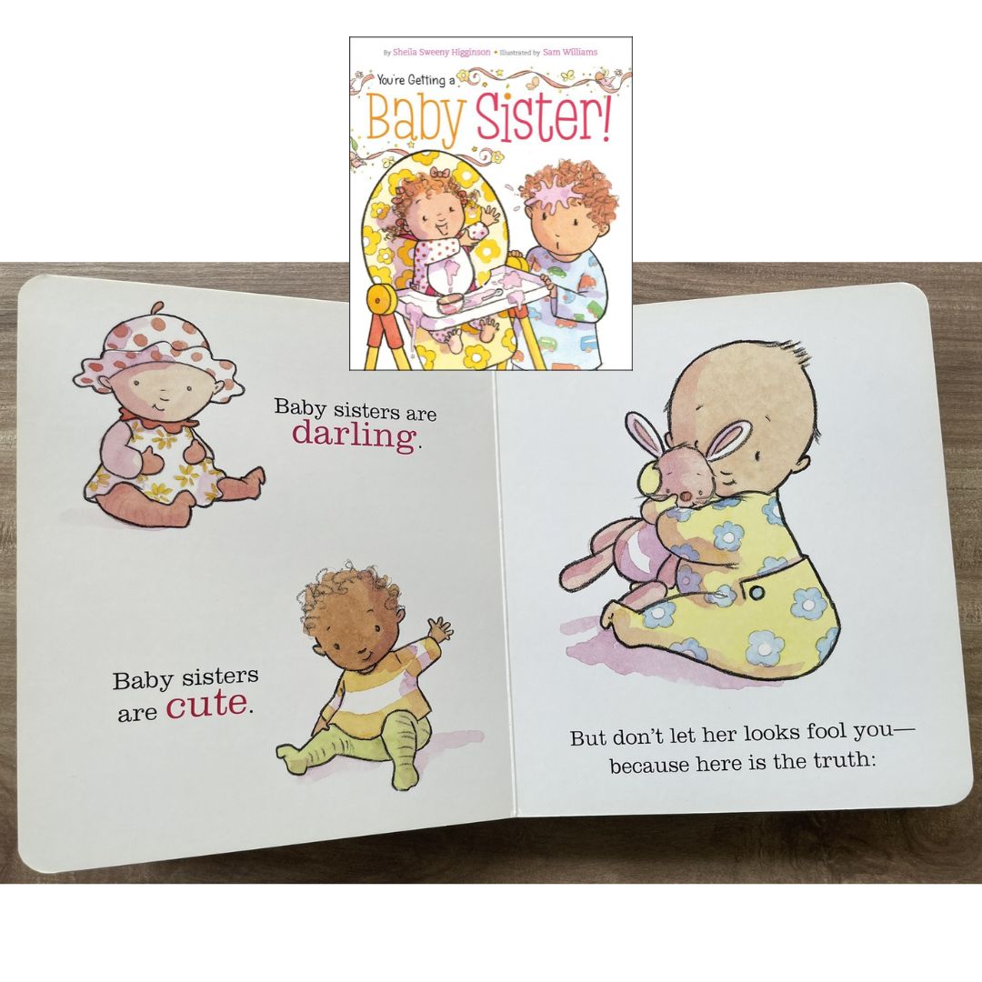 You're Getting a Baby Sister! (brand new Board Book) - with SLIGHT DENTS on book cover