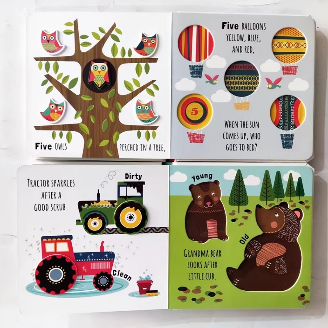 IN and OUT Board Books (SINGLES) Colors / Numbers / Opposites / Shapes (brand new, with SLIGHT DENTS on book cover)