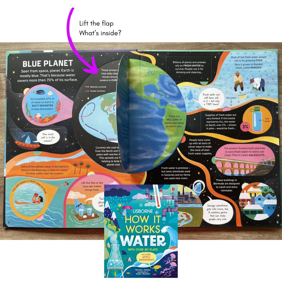 Usborne How It Works: WATER (brand new Board Book) - with slight dents on book cover and pages