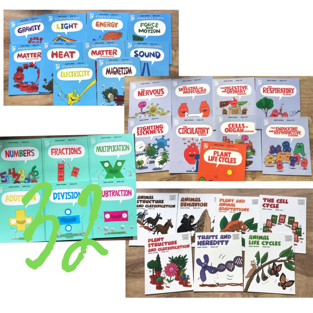 Building Blocks of Science, 32 brand new softcover books, no box