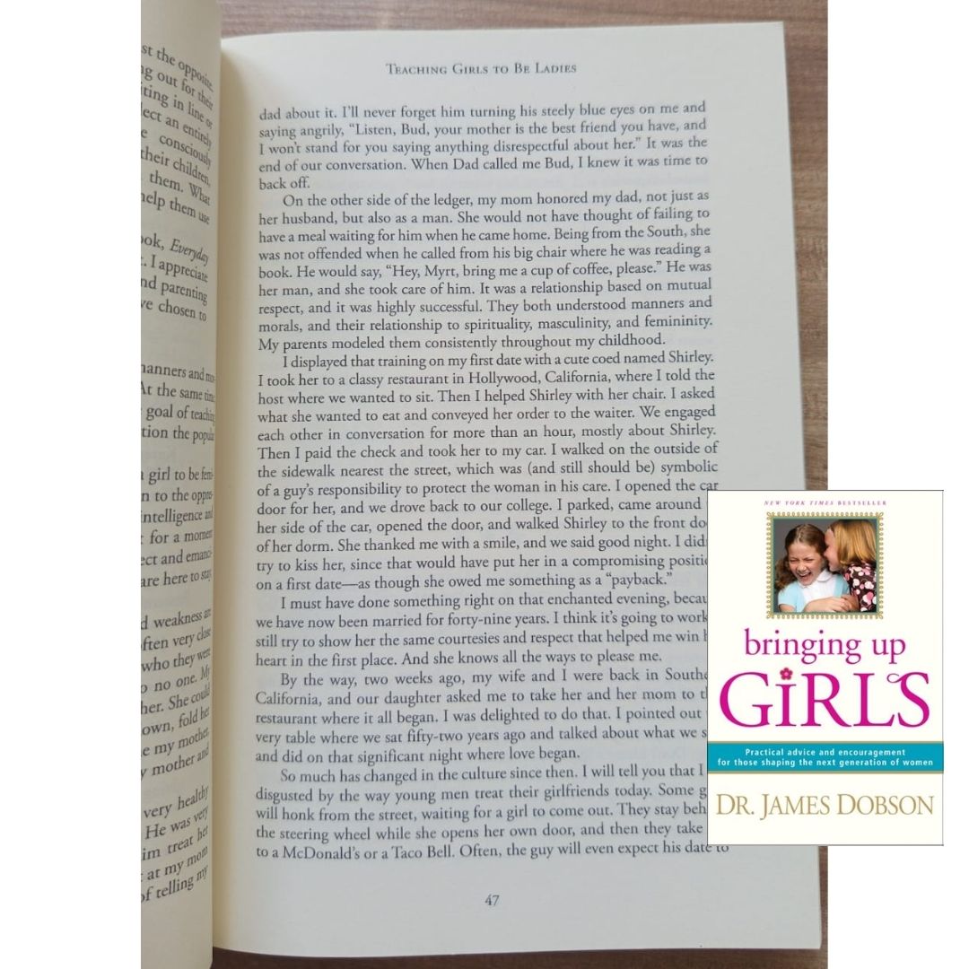 Bringing Up Girls: Practical Advice and Encouragement for Those Shaping the Next Generation of Women (by James C. Dobson) (USED book, softcover, with slight folds on book cover)