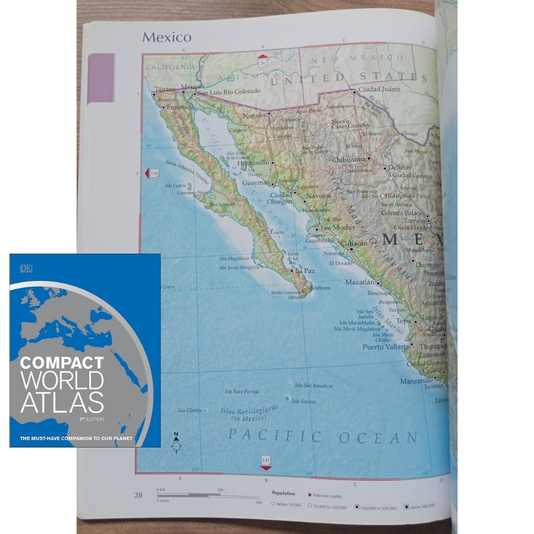 DK Compact World Atlas (USED book, softcover, with slight folds on book cover)