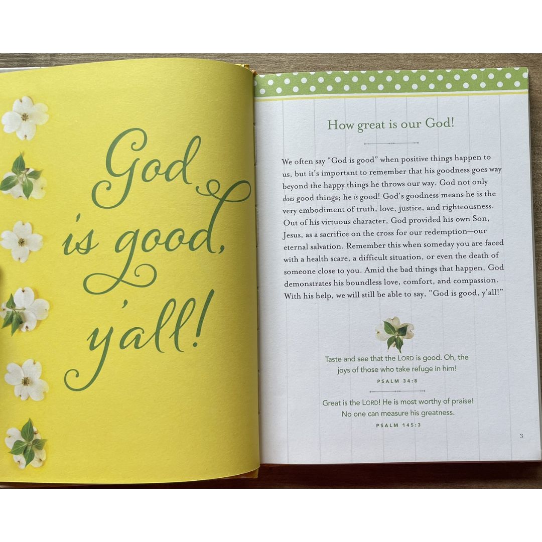 God Is Good, Y'all!: Inspirations to Bless Your Heart (brand new Hardcover) - with SLIGHT DENTS on book cover and SLIGHT STAINS on SIDE ONLY of book pages