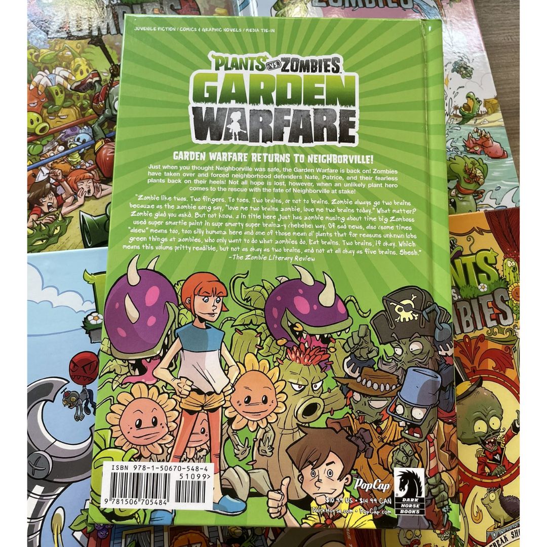 Plants vs. Zombies, COMICS (7 books) (Pls. Choose from SET 1 or 2) brand new hardcover, no box, with SLIGHT DENTS on book cover