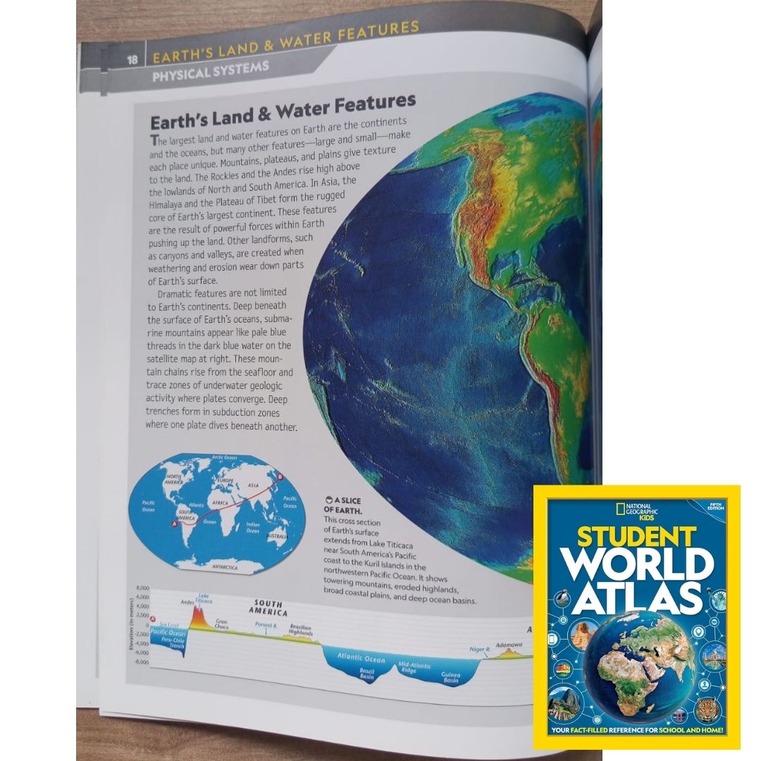 NATGEO National Geographic Kids: Student World Atlas, 5th Edition (USED/Preloved book, Paperback, with slight folds)