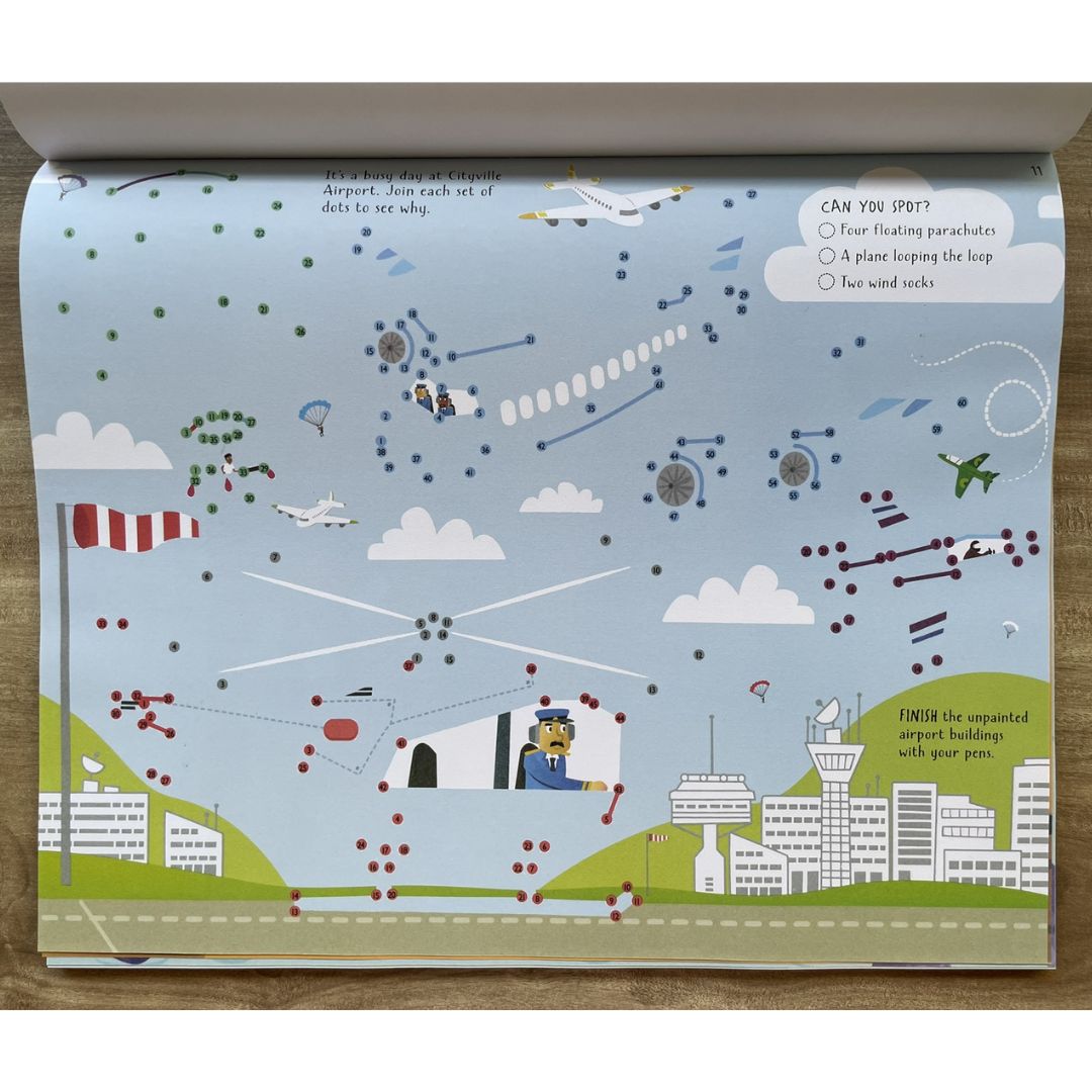 The Usborne Big DOT-TO-DOT / MAZE / PUZZLE Pad (SINGLES, brand new softcover, JUMBO tear-off activity pads) - Book cover with SLIGHT FOLDS