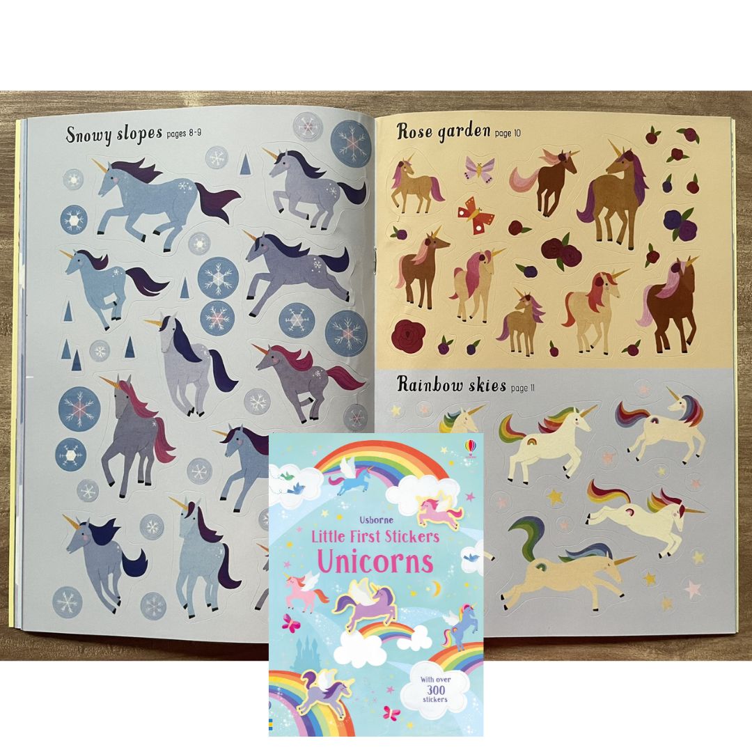 Usborne LITTLE First Stickers (SINGLES) (9.5 by 6.9 inches) Flowers / Football / Love and Kindness / Mermaids