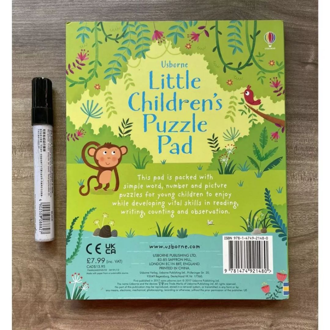 Usborne Little Children's TRAVEL / UNICORNS / PUZZLE Pad (SINGLES) Brand new softcover - with SLIGHT DENTS on book cover