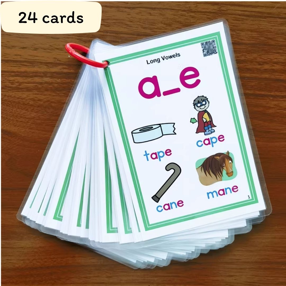 Phonics and English Alphabet Cards / Flashcards Set · Word Pronunciation · Audio Point-Reading · Teaching Aid (122 cards, 4-Inch Laminated Cards · Size: 8 × 11 cm)