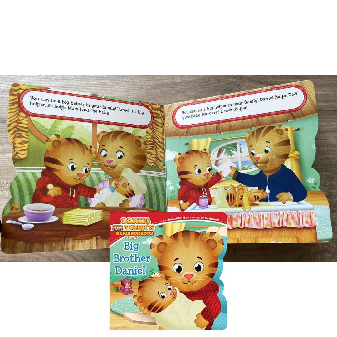 Big Brother Daniel (Daniel Tiger's Neighborhood) (brand new Shaped Board Book) with SLIGHT DENTS on book cover