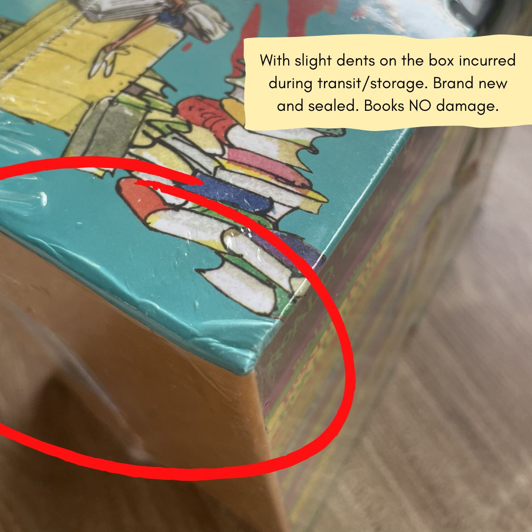 Roald Dahl (24 pcs brand new softcover books boxed set) BOX with DENTS, books no damage
