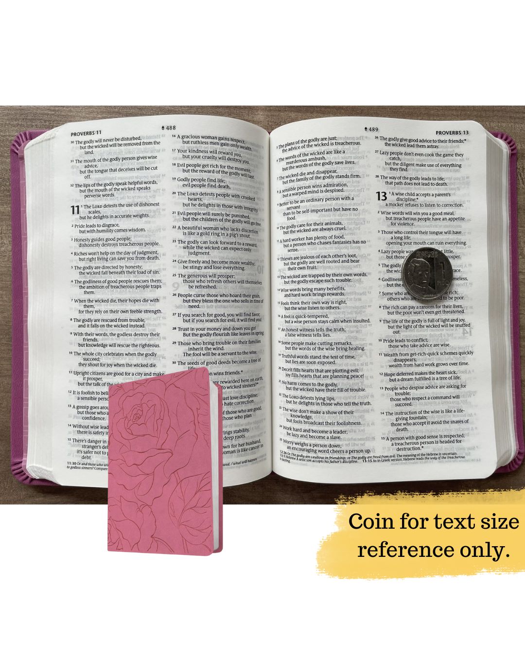 New Living Translation (NLT) Premium Value Compact Bible, Filament Enabled Edition (Pink Rose, Leatherlike, Old and New Testaments) Slipcase with slight tears and folds, book no damage