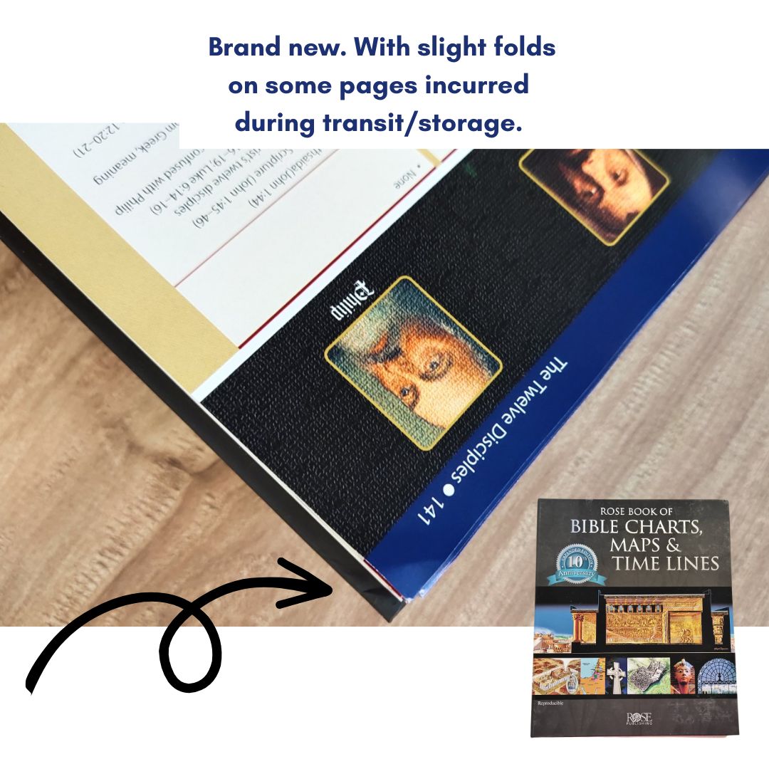 Rose Book of Bible Charts, Maps, and Time Lines Spiral-bound – Special Edition (Old and New Testament) with dents/tears on book cover, brand new hardcover