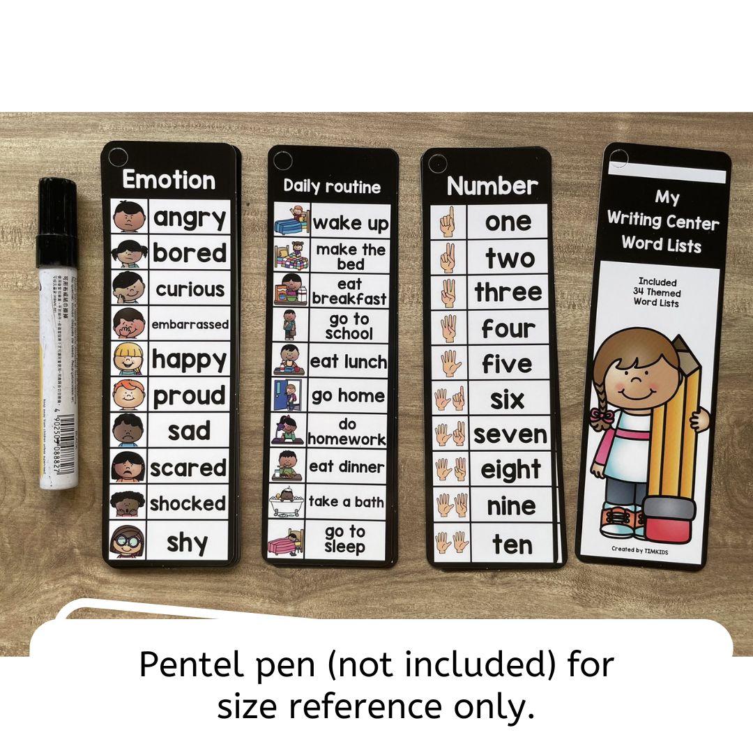 English Themed Vocabulary Flashcards for Kids | 17 Double-Sided Cards | Early Learning Teaching Aids l My Writing Center Word Lists (34 Themes / 340 Sight Words in a set) brand new, no box