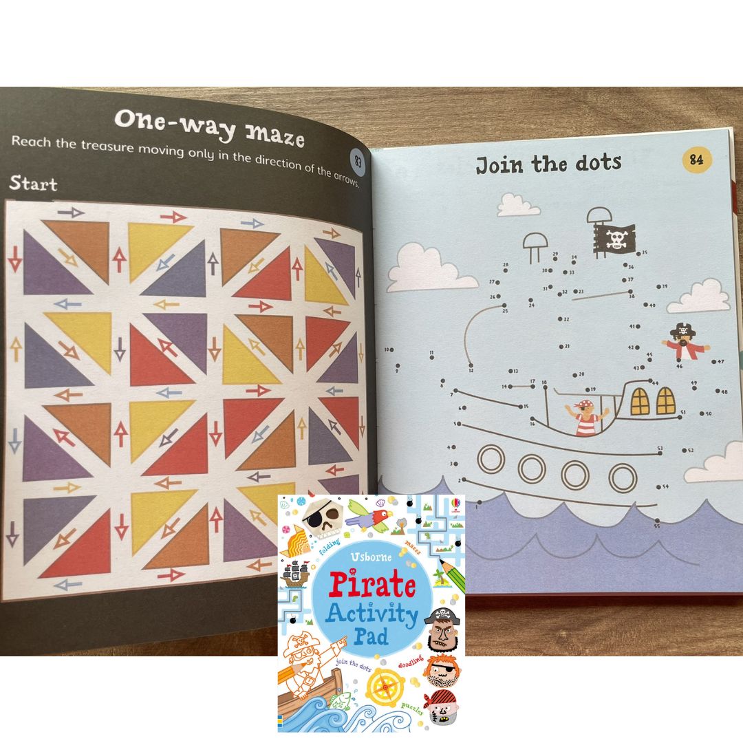 Usborne PIRATE Activity Pad (Tear-off pages, brand new Softcover, 6.1 by 7.7 inches)