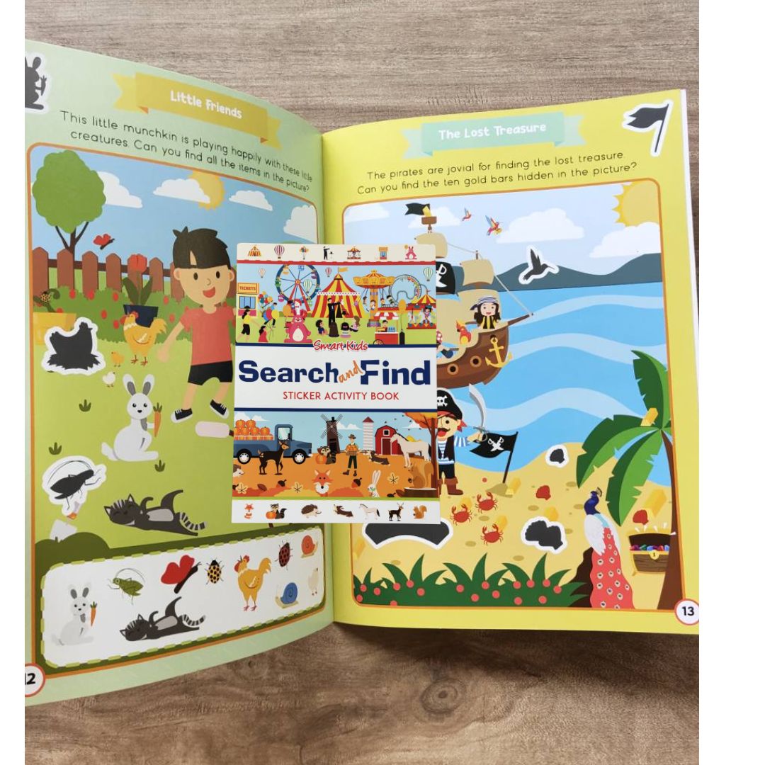 Smart Kids Sticker and Activity Book - SEARCH and FIND (brand new softcover)