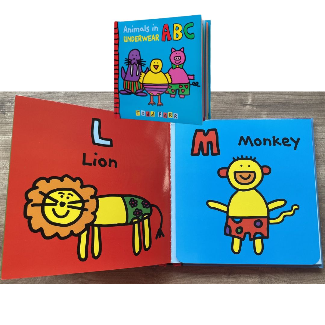 Animals in Underwear ABC (by Todd Parr) A lift-the-flap HARDCOVER (brand new, with SLIGHT DENTS on book cover)