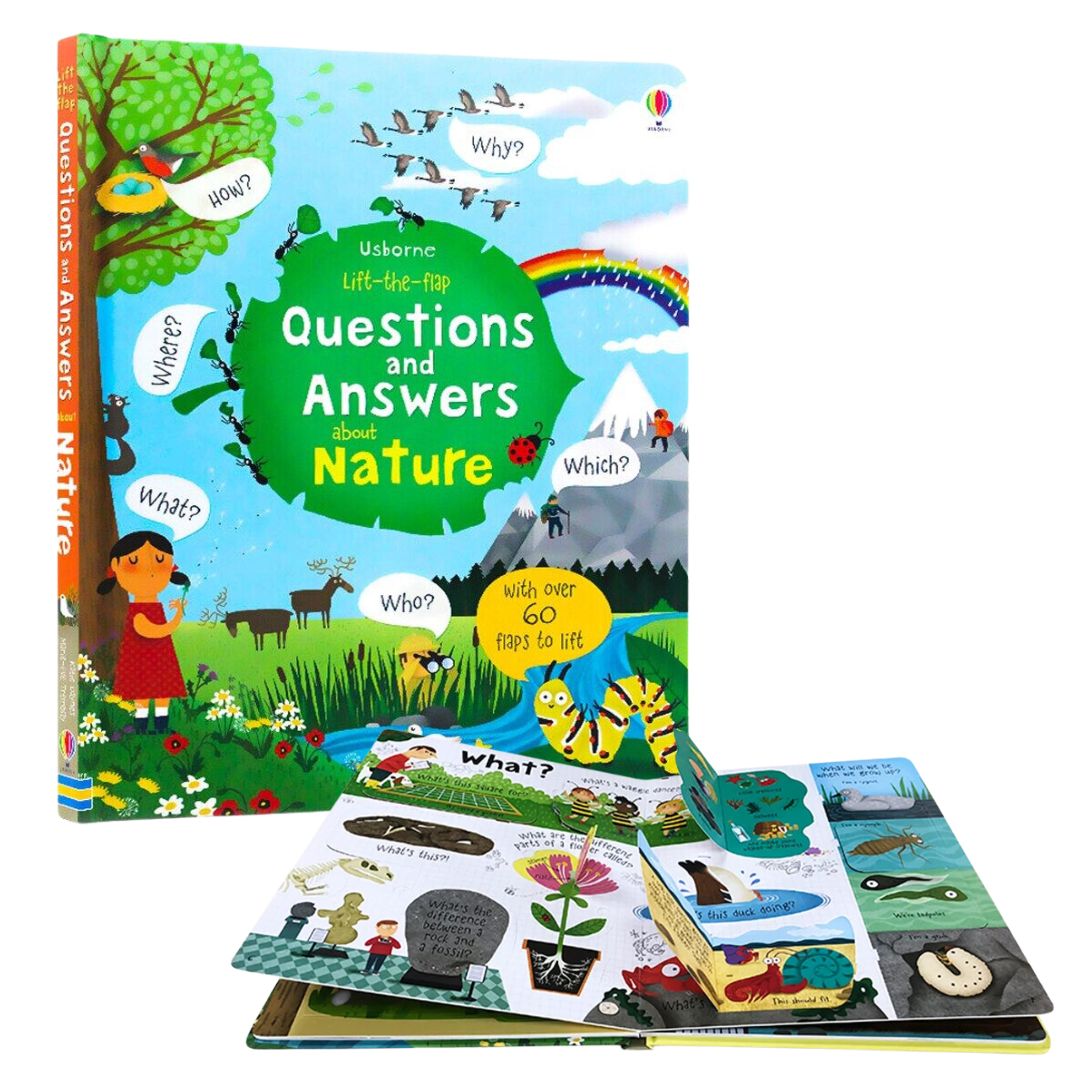 Usborne Lift-the-flap Questions and Answers About (SINGLES, brand new Board Book, w/ SLIGHT DENTS on book cover) Animals / Body / Feelings / Food / Jobs / Money / Nature