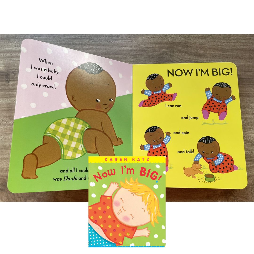 Now I'm Big (by Karen Katz) brand new board book, with SLIGHT DENTS/FOLDS on book cover